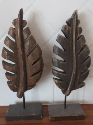 houten veer decoratie set, Ophalen of Verzenden, Gebruikt, Hout
