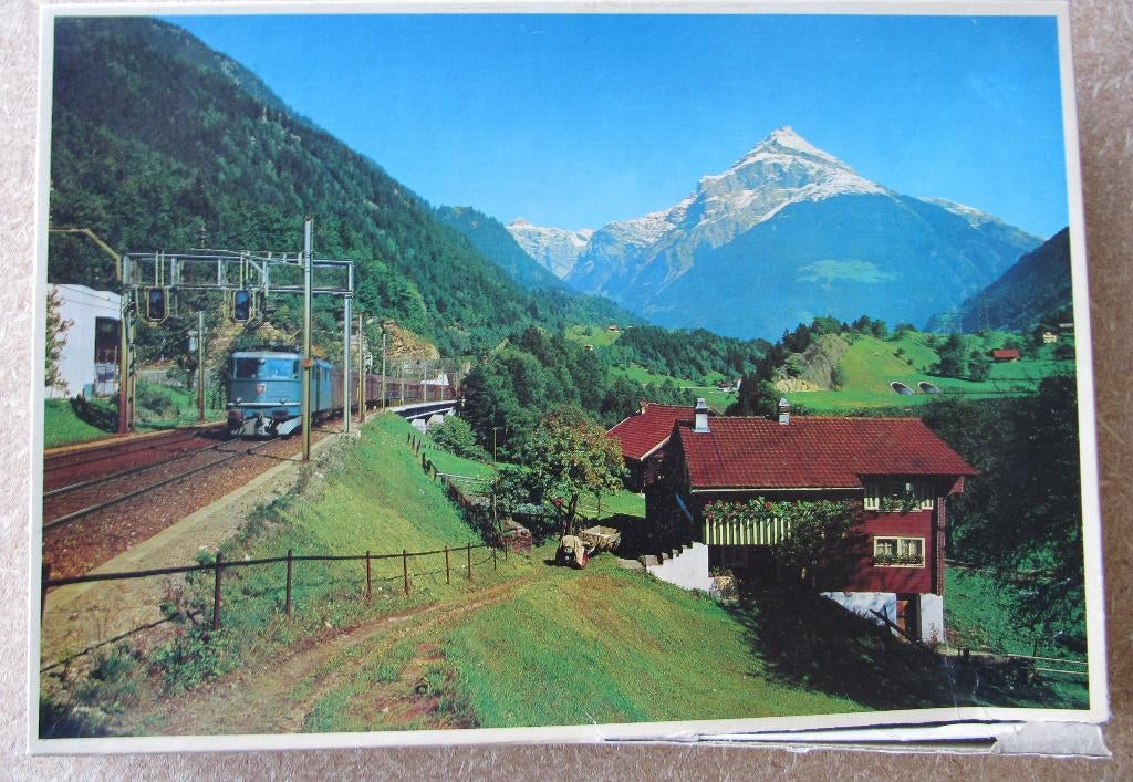 PUZZEL BERGLANDSCHAP MET TREIN, Ophalen of Verzenden, Meer dan 1500 stukjes, Gebruikt, Legpuzzel