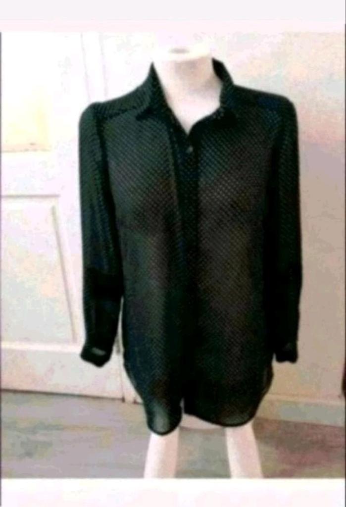 Steps zwart met witte stippen blouse, Maat 38/40 (M), Zwart, Ophalen of Verzenden, Zo goed als nieuw