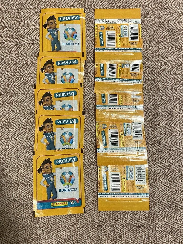 10 Panini Zakjes Preview EURO 2020 Orange, Ophalen of Verzenden, Nieuw, Buitenlandse clubs, Poster, Plaatje of Sticker