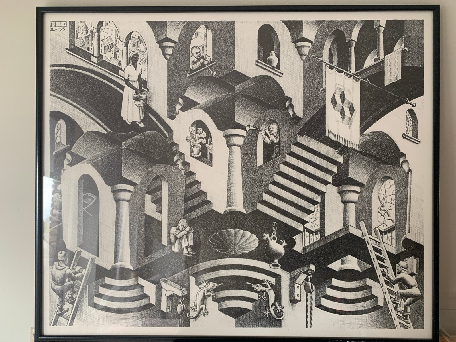 M.C. Escher - Convex en Concaaf (Convex and Concave) - 1955, Antiek en Kunst, Ophalen of Verzenden