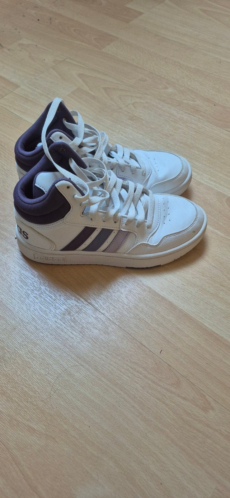 Adidas sneakers maat 36 - Wit/Paars, Kinderen en Baby's, Adidas, Gebruikt, Jongen of Meisje, Schoenen