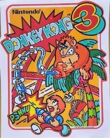 DONKEY KONG 3 BARTOP Retro Arcade Vinyl Sticker Decal, Verzenden, Kuifje, Nieuw, Beeldje of Figuurtje