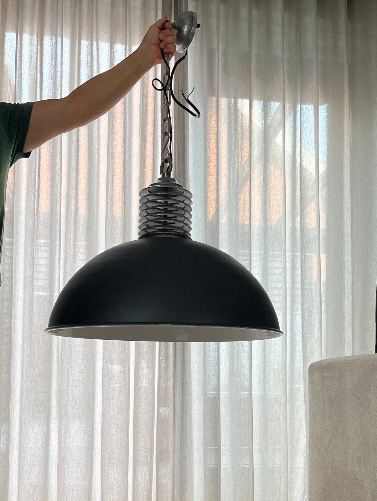 Light & living hanglamp diameter 70 cm, Ophalen, Industrieeel, E27 (groot), Zo goed als nieuw