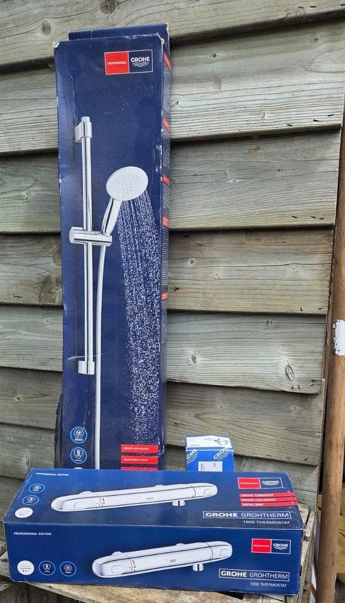 Grohe Euroeco Thermostaat Kraan 15 cm met Glijstang, Ophalen of Verzenden, Nieuw, Chroom, Douche