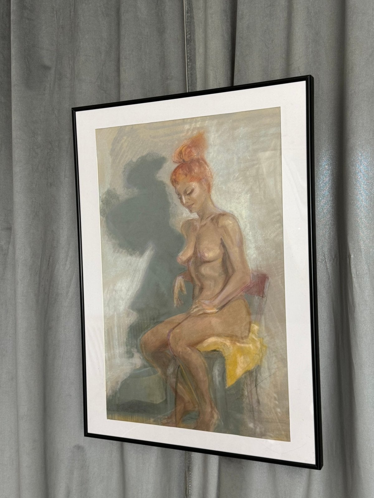 Krijt schilderij Tekening naakt model Gesigneerd Harry Maas, Antiek en Kunst, Ophalen of Verzenden