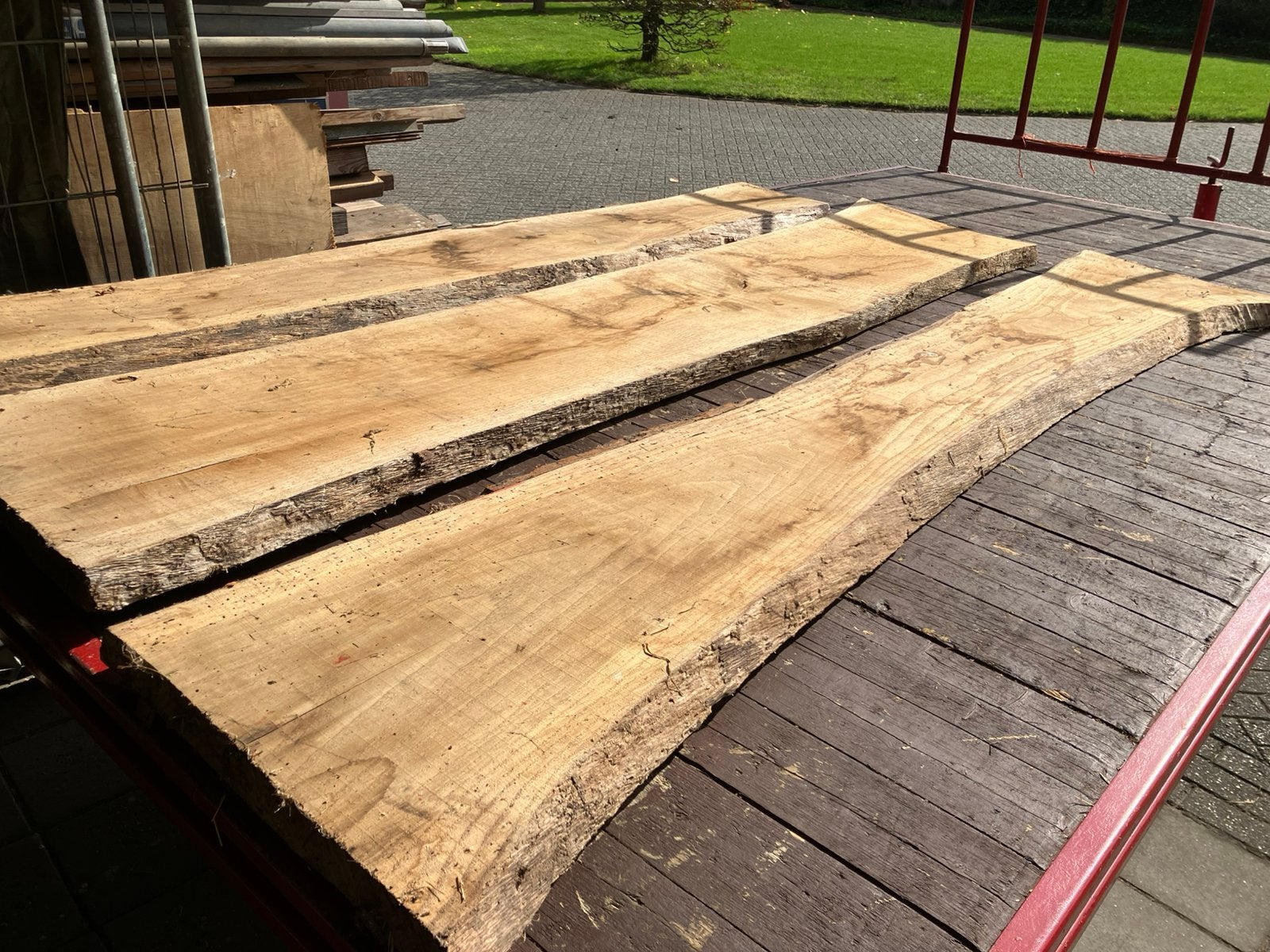Eiken planken schaaldelen tafelblad, Ophalen, 25 tot 50 mm, Eiken, Plank