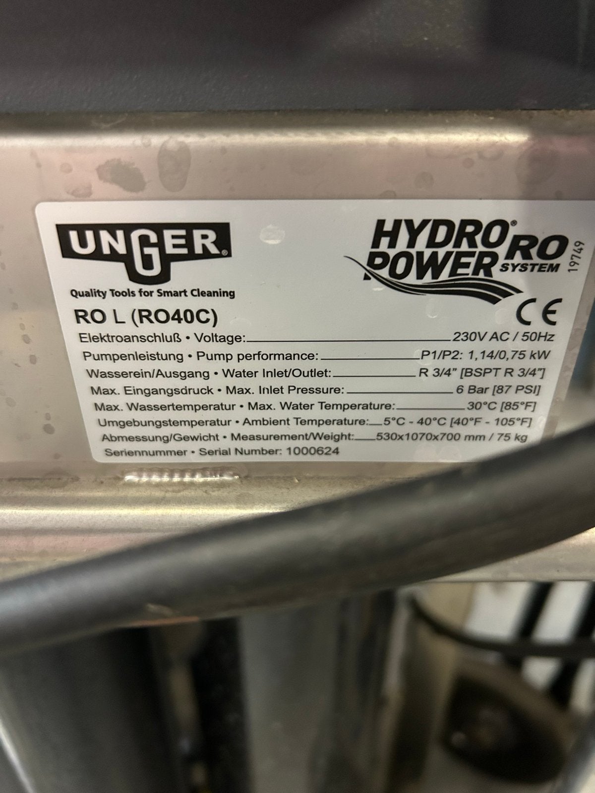 Unger HydroPower RO L (RO40C) Osmose Systeem met Slangen, Ophalen