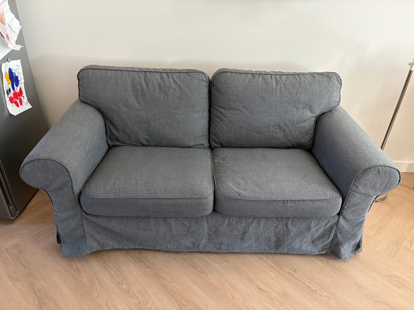 Tweezitsbank grijs Ikea Ektorp, Huis en Inrichting, Gebruikt, 150 tot 200 cm, Tweepersoons, 75 tot 100 cm