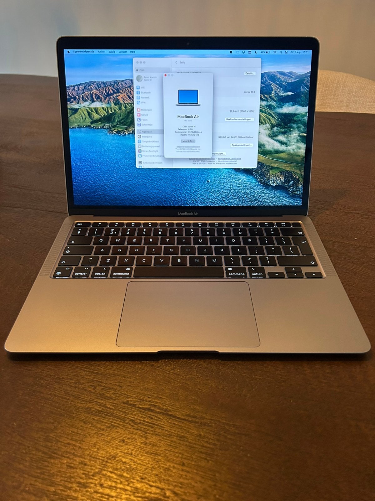 Apple Macbook Air 2020 M1 8GB RAM 256GB Grijs (4 jaar oud), Computers en Software, Apple Macbooks, Ophalen, 256 GB, Qwerty, 8 GB