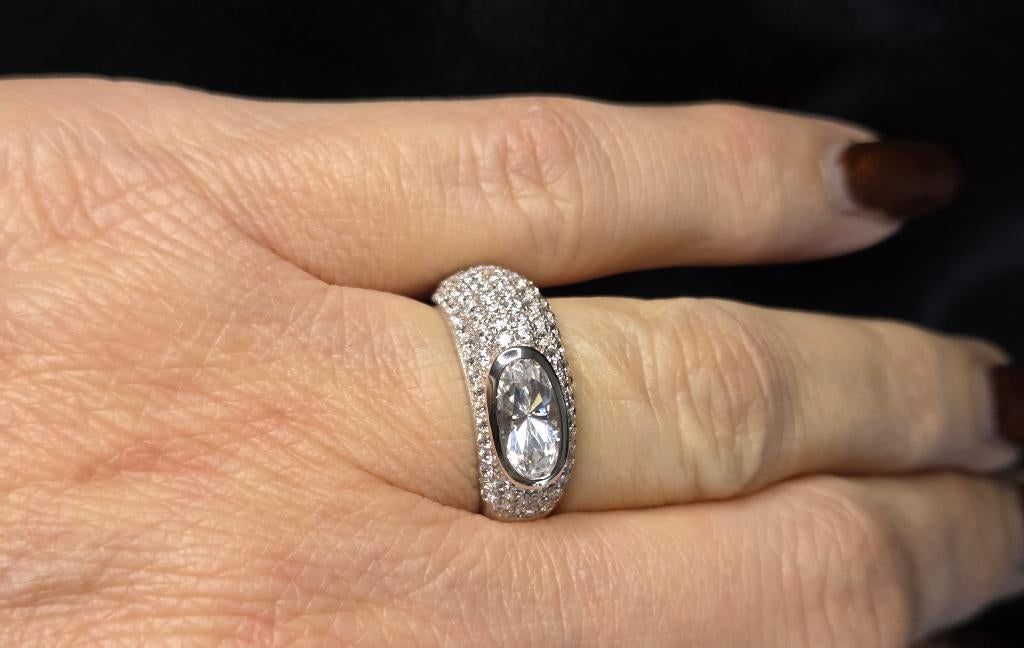 Prachtige zilveren ring met diamonfire zirkonia. 2026/101, Met strass, ., Nieuw, Ophalen of Verzenden