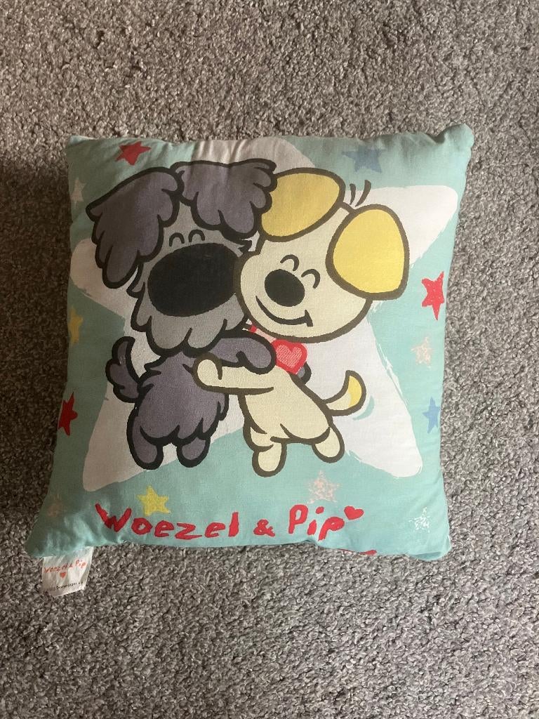 Woezel en Pip kussen, Ophalen of Verzenden, Gebruikt, Wit, Vierkant