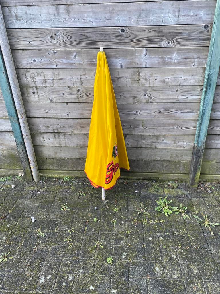 Vintage Grolsch Parasol - Zeldzaam!, Ophalen of Verzenden, Gebruikt, 1 tot 2 meter, Stokparasol