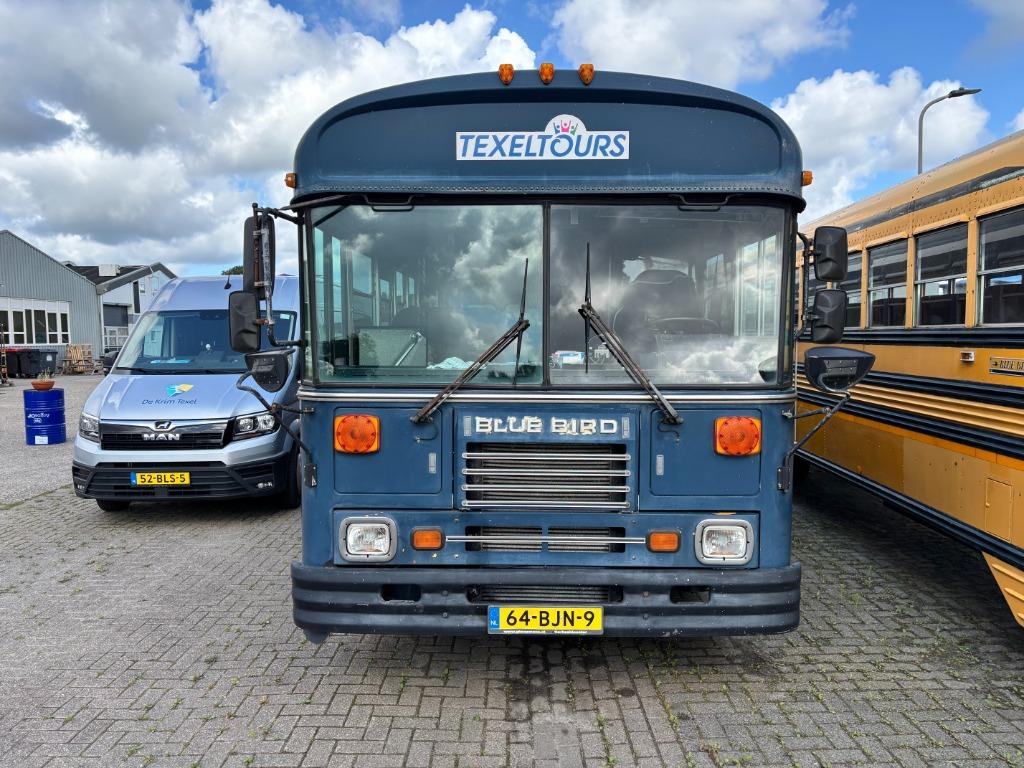 🔥 Amerikaanse schoolbus 44p RDW | PRIJS €15.000, Auto's, Vrachtwagens, Achterwielaandrijving, Blauw, Leder, Diesel
