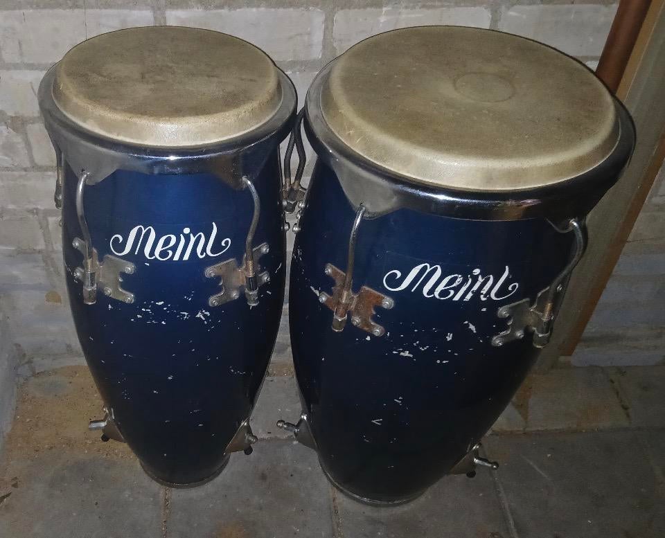 2 blauwe Meinl conga's, Muziek en Instrumenten, Percussie, Ophalen, Gebruikt, Trommel