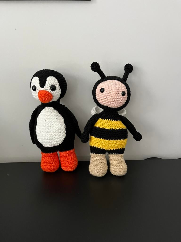 Gehaakte pinguïn/bij, Verzamelen, Poppetjes en Figuurtjes, Nieuw, Ophalen of Verzenden