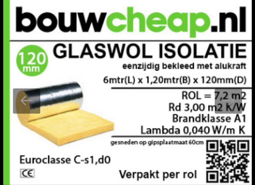 Subsidie isolatie bij Bouwcheap goedkoop SF40BB origineel !, Doe-het-zelf en Verbouw, Isolatie en Afdichting, Ophalen of Verzenden