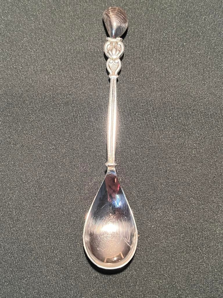Vintage bewerkt schelpen lepeltje, Ophalen of Verzenden