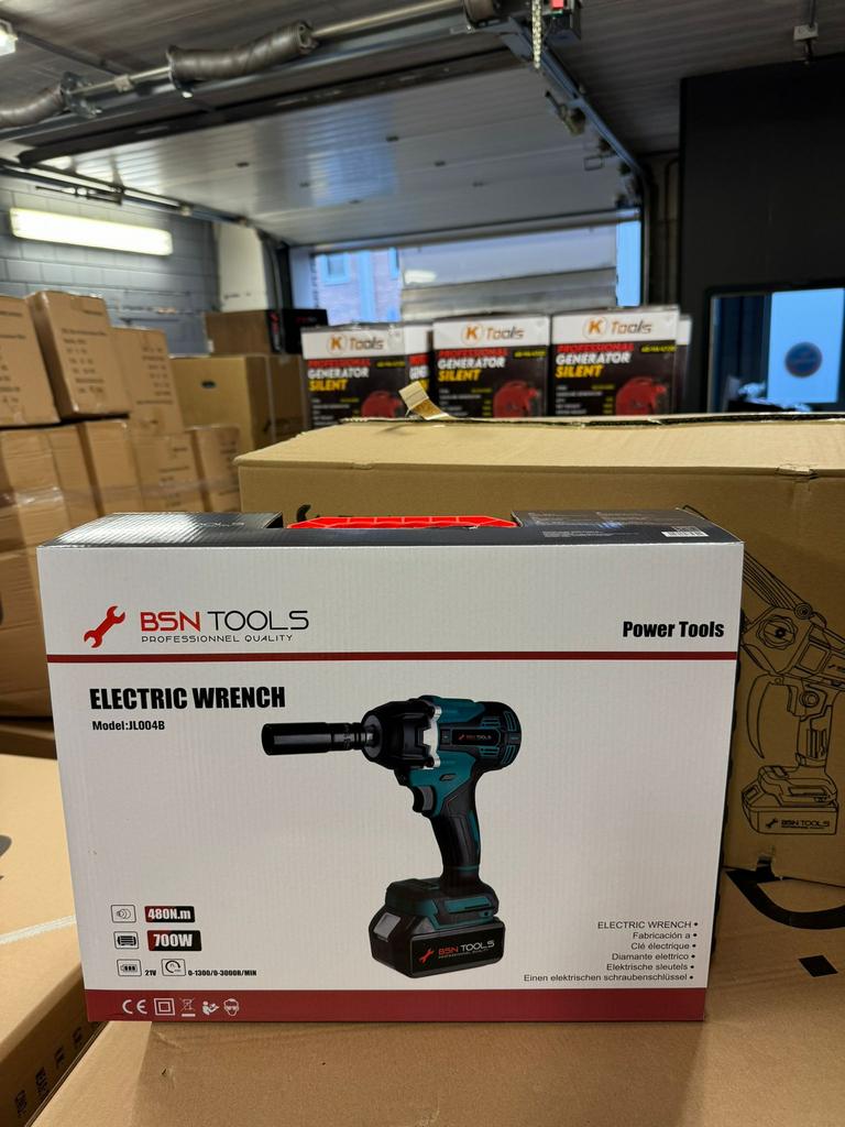 Elektrische slagmoer sleutel met koffer! BSN Tools. 2 accu’s, Ophalen of Verzenden, Nieuw