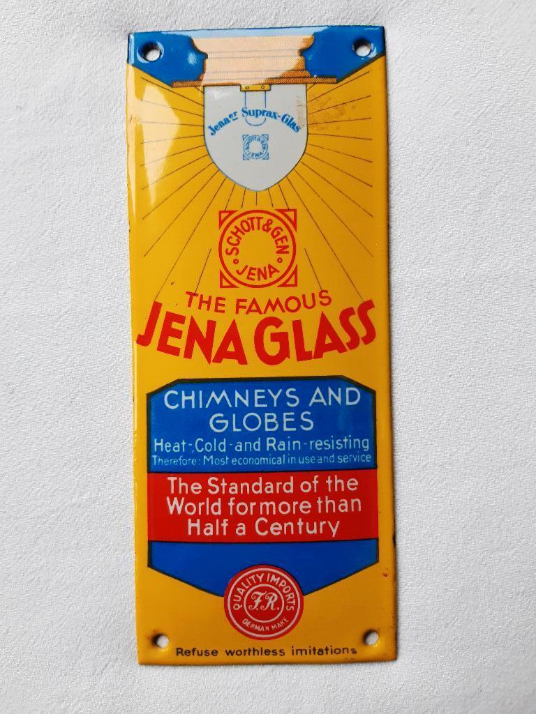 emaille bord deurpostje jena glass, Antiek en Kunst, Ophalen of Verzenden