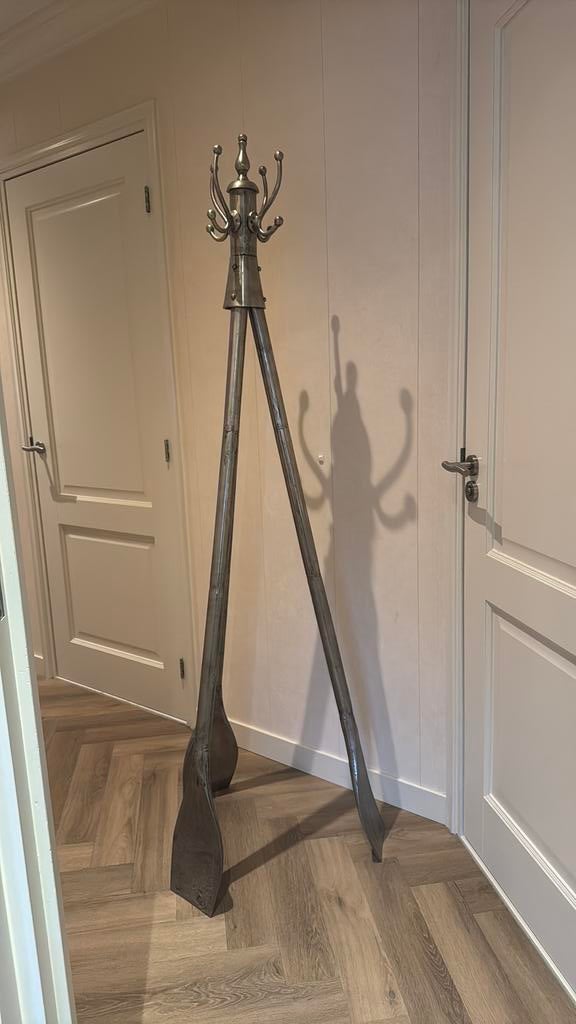 Staande Kapstok roeispanen nieuwstaat Riviera Maison style, Ophalen, Zo goed als nieuw, Metaal, Staande kapstok