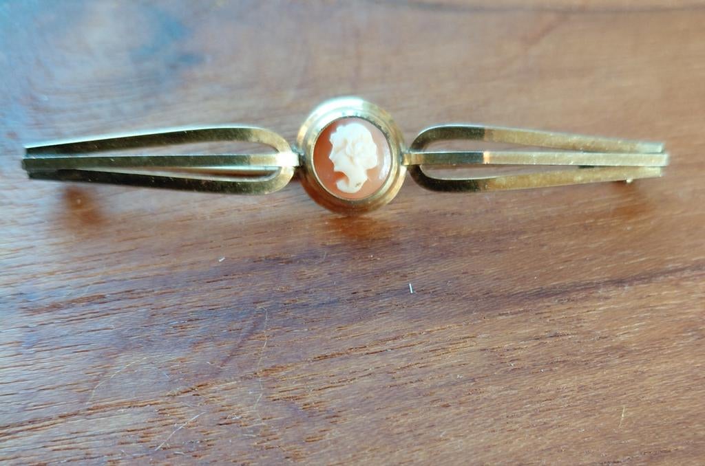 Vintage Camee am.double!!, 4 tot 7 cm, Gebruikt, Ophalen of Verzenden, Met edelsteen