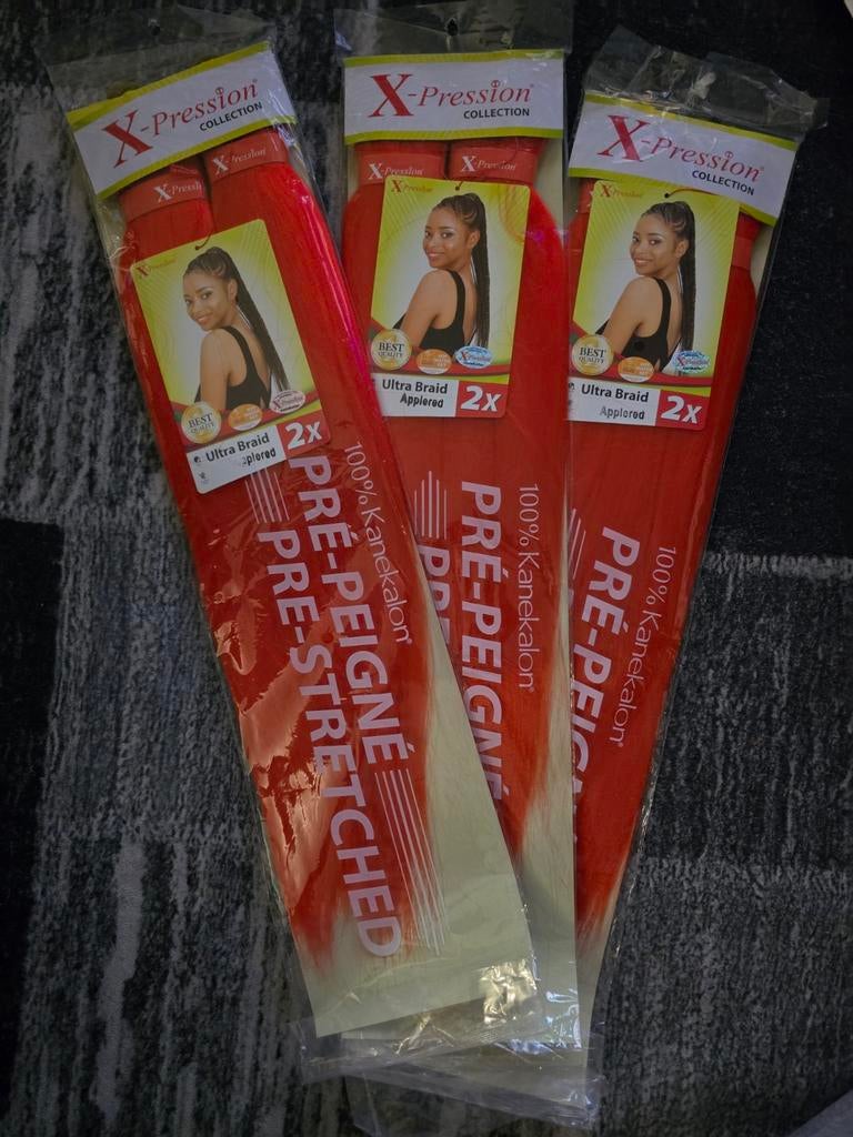 X-Pression Pre-Stretched Haarverlenging 3 packs, Ophalen of Verzenden, Nieuw