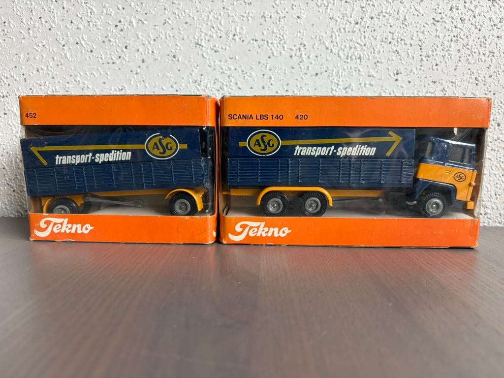 Tekno 1/50 Scania 140/V8 ASG Transport-Spedition Huifkombi, Ophalen of Verzenden, Nieuw, Bus of Vrachtwagen, Tekno