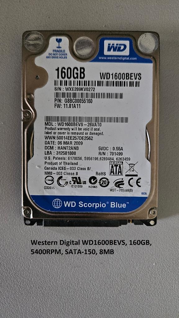 Vintage SATA 2.5" harddisk drives HDD, Intern, Gebruikt, Ophalen of Verzenden, Laptop