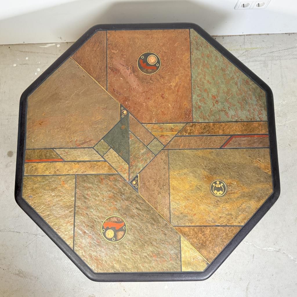 Fedam achthoekige salontafel, brutalistische stijl, Huis en Inrichting, Ophalen, Overige materialen, Gebruikt, 50 tot 100 cm