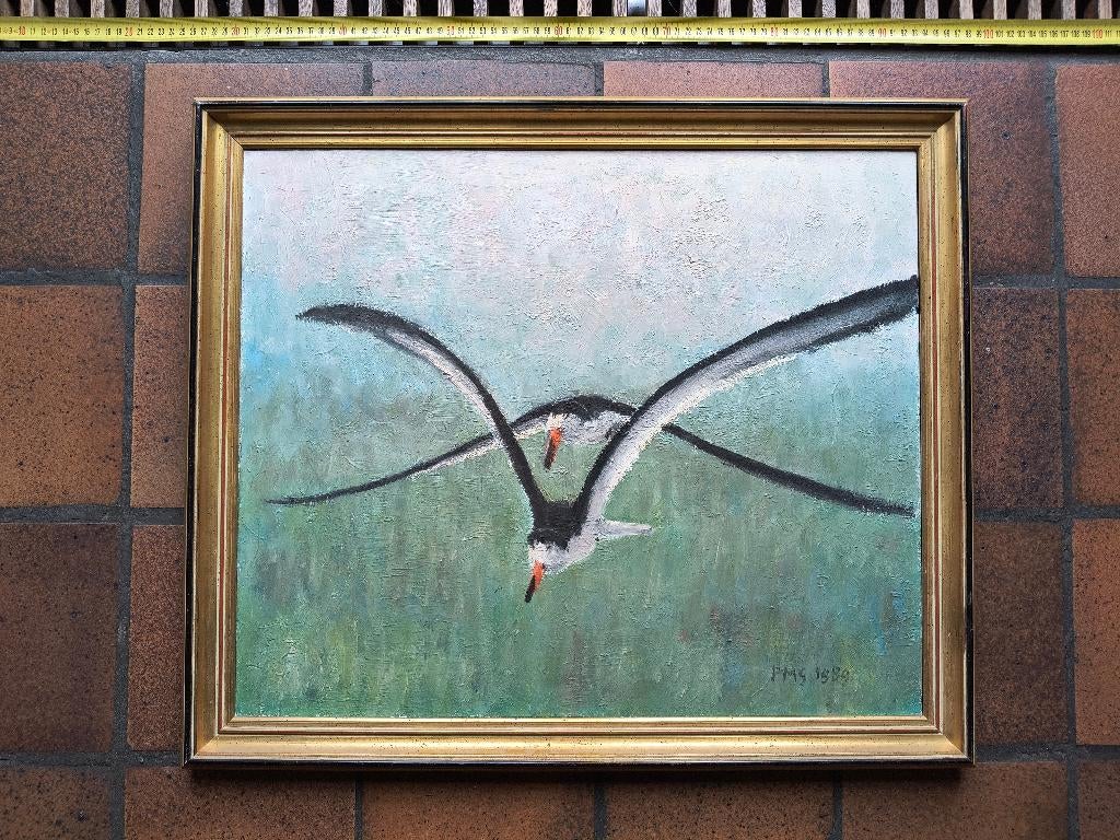olieverf schilderij Meeuwen PMG Goltstein 1989, Ophalen