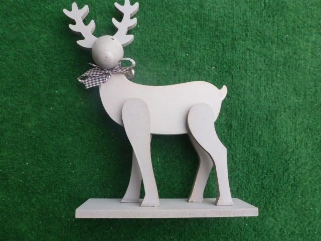NIEUW 9 decoratie kerst hert grijs 28 cm hoog, Diversen, Kerst, Ophalen of Verzenden, Nieuw