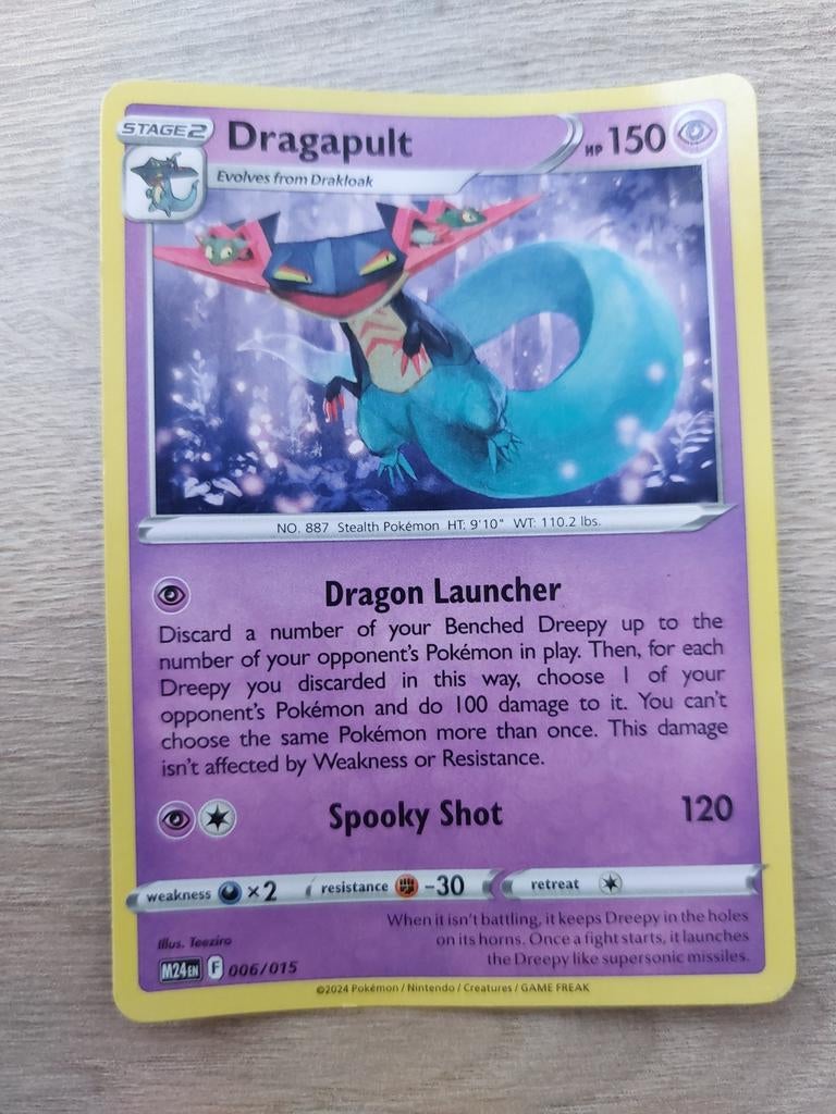 Pokemon kaart dragapult, Ophalen of Verzenden, Zo goed als nieuw