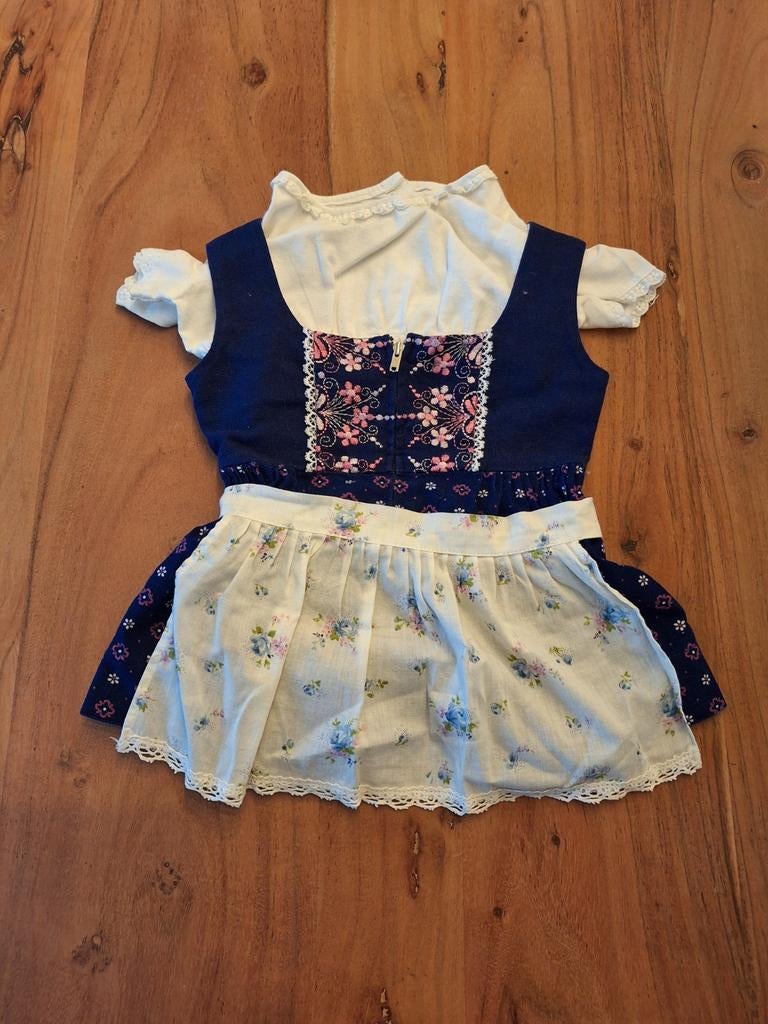 Vintage Baby Dirndl Maat 86 - 50+ jaar oud, Ophalen of Verzenden, Gebruikt, Babypop