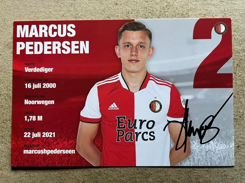 Feyenoord spelerskaart Pedersen met handtekening, Ophalen of Verzenden, Zo goed als nieuw, Feyenoord, Spelerskaart