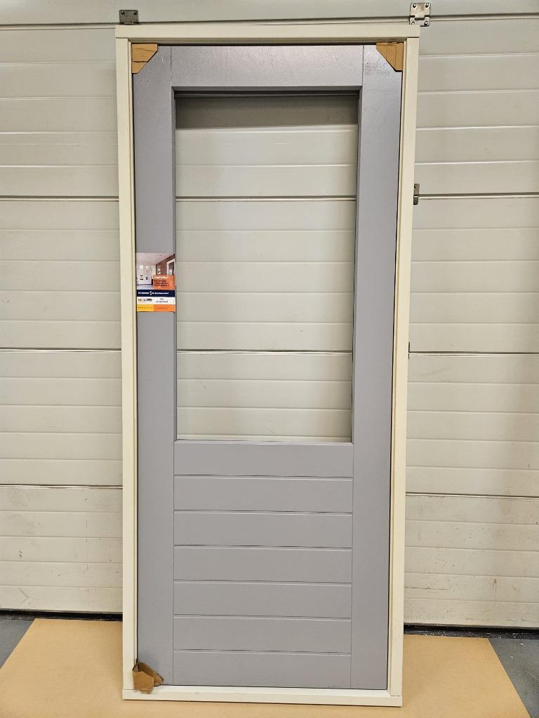 Meranti Achter, Balkondeur schuur deur met kozijn HARDHOUT, 215 cm of meer, Nieuw, Ophalen of Verzenden, Buitendeur