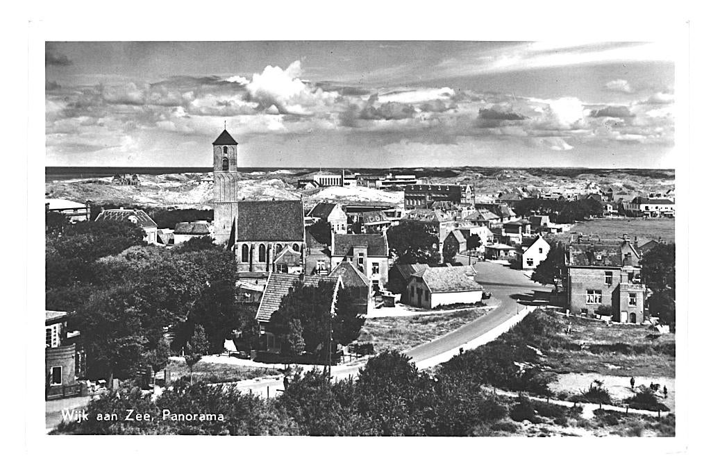 946106 Wijk aan Zee panorama 1950 Postzegel afgeweekt, Ophalen of Verzenden, 1940 tot 1960, Gelopen, Noord-Holland