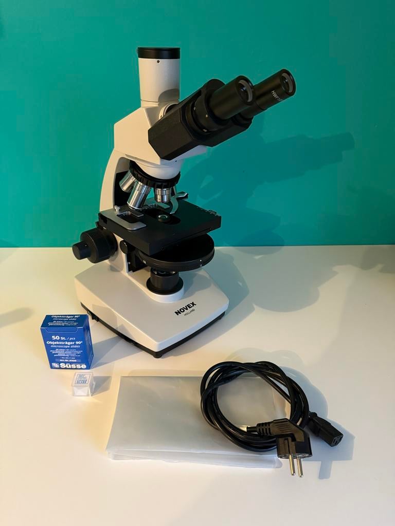 Novex B-Range Trinoculaire Fase Contrast Microscoop, Ophalen of Verzenden, Nieuw, 400x tot 1000x, Biologische microscoop
