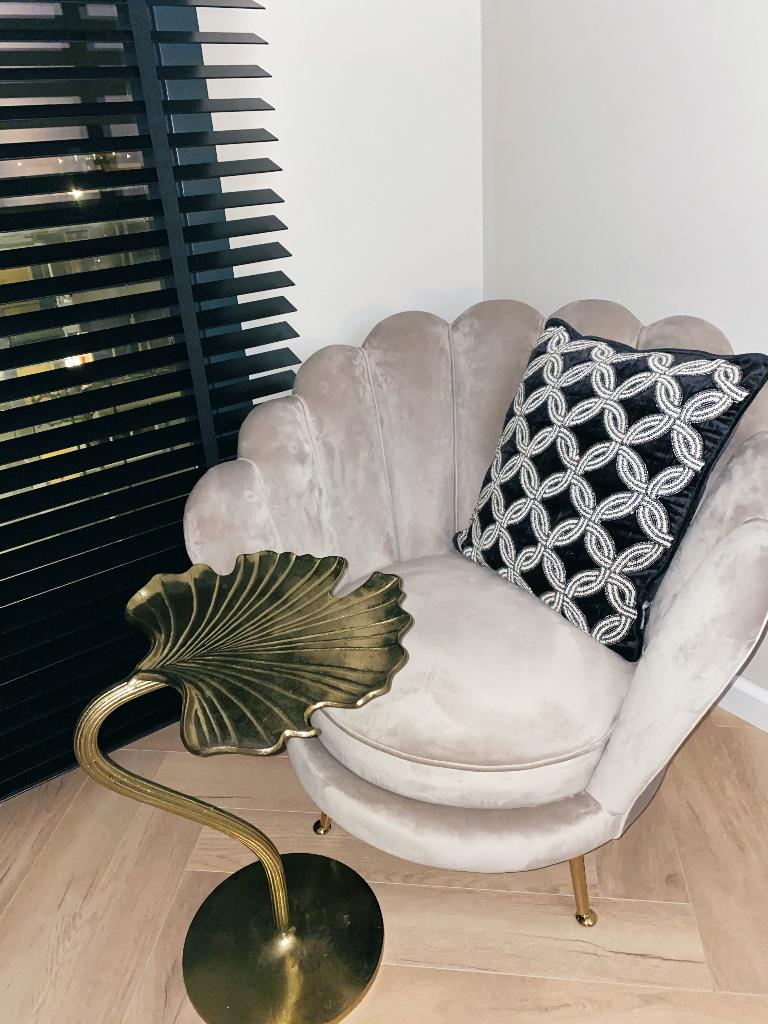 Richmond interiors Fauteuil Perla Khaki Velvet, Huis en Inrichting, Fauteuils, Ophalen, Overige materialen, 75 tot 100 cm, Zo goed als nieuw