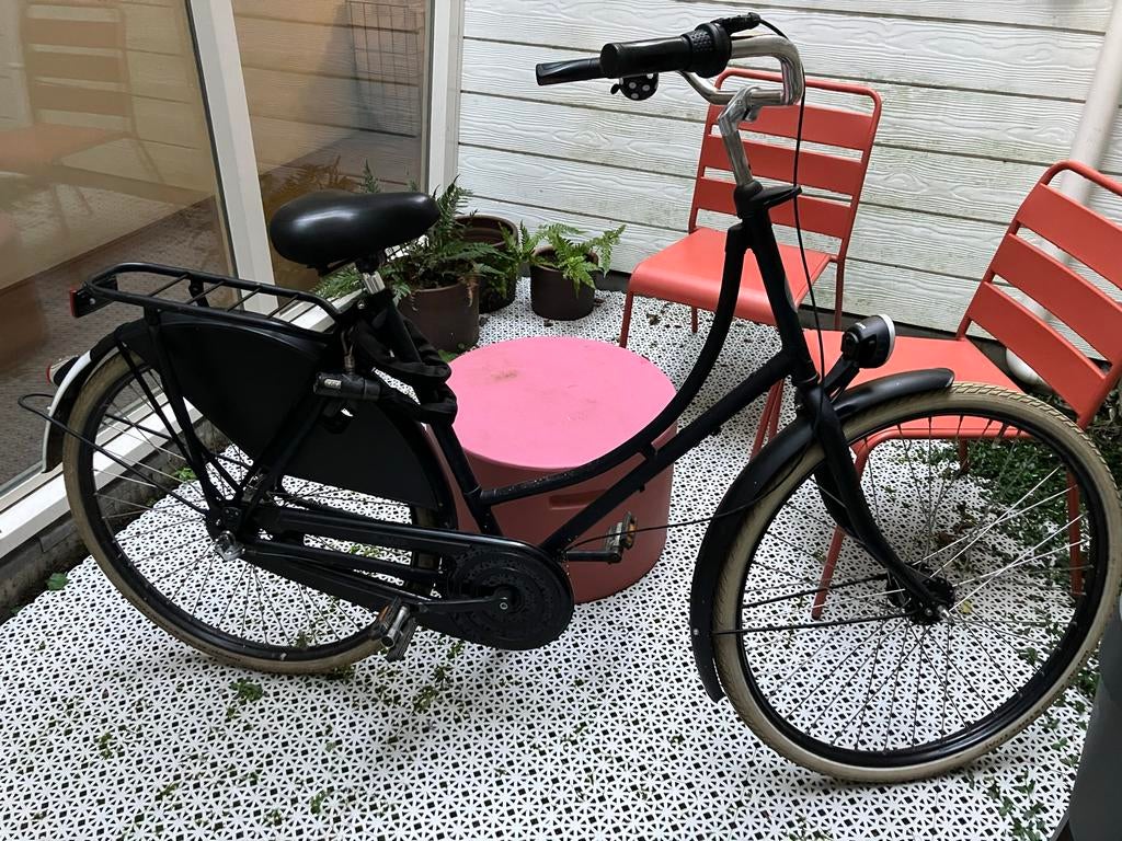 Azor Carolina Omafiets 2023 - Mat Zwart, 53 tot 56 cm, Ophalen, Gebruikt, Versnellingen