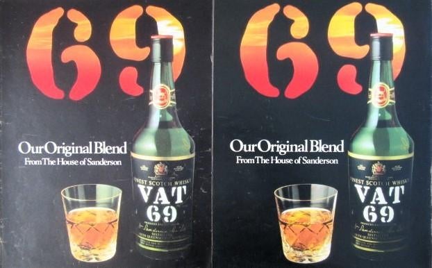 3 vintage advertenties reclames VAT 69 whisky 1981 drank, Verzamelen, Ophalen of Verzenden, Gebruikt