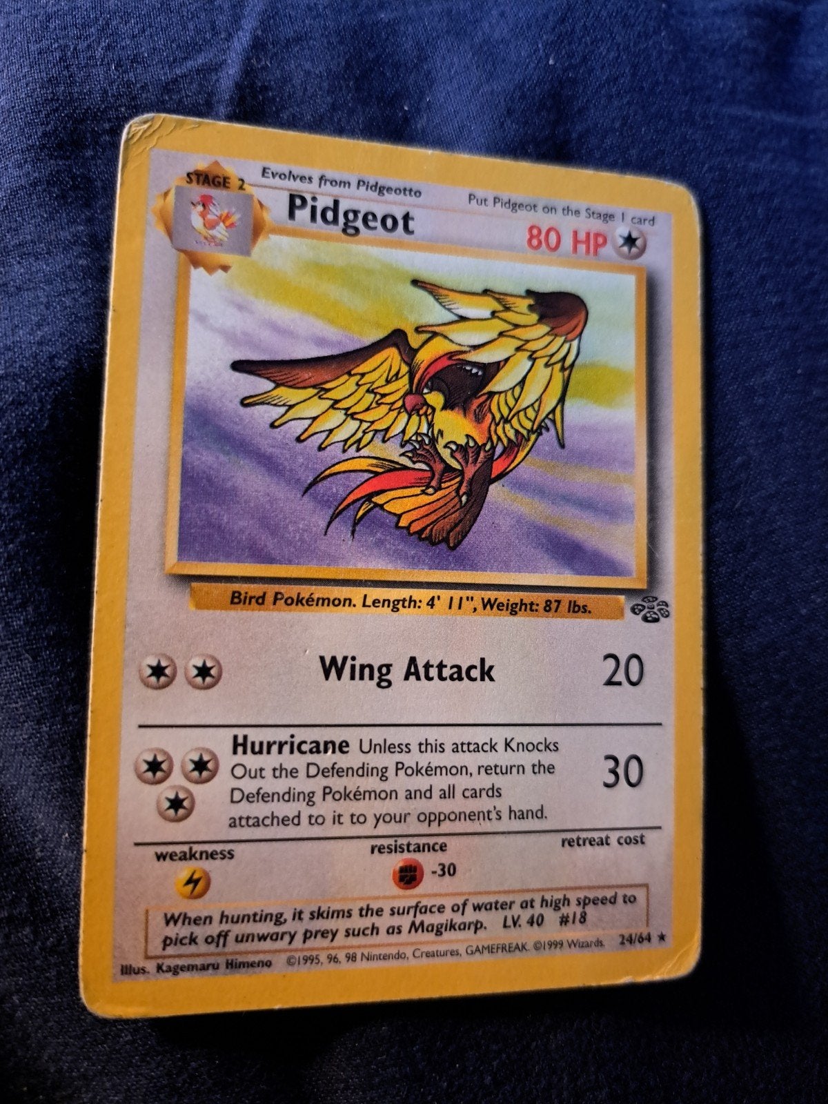 Pidgeot Jungle Pokémon kaart (Engels), Ophalen of Verzenden, Gebruikt, Losse kaart