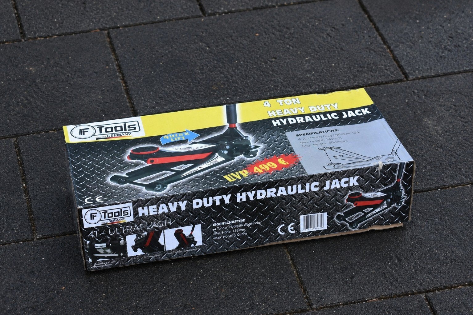 Krik 4 ton met snelle hydraulische pomp/extra laag model, Ophalen, Nieuw, Hydraulisch, Garagekrik