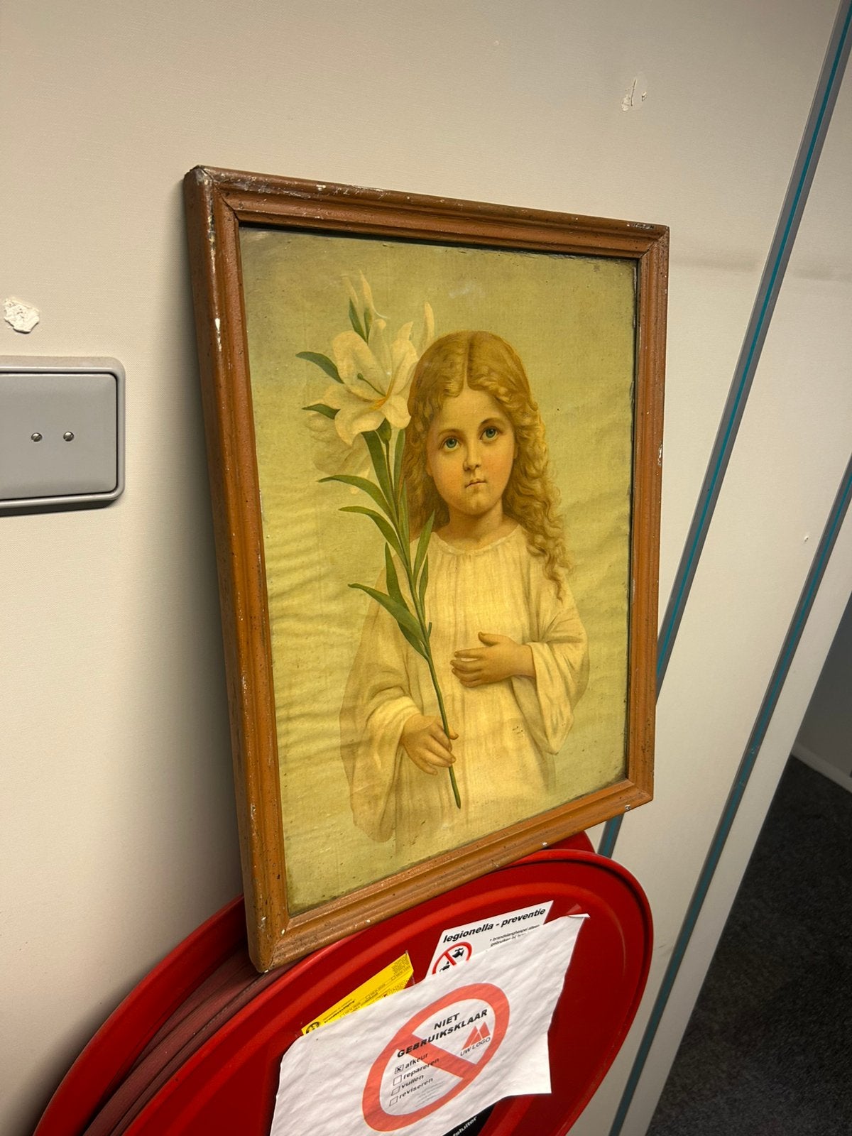 Vintage Religieuze schilderij/wandprent jaren 30, Antiek en Kunst, Ophalen