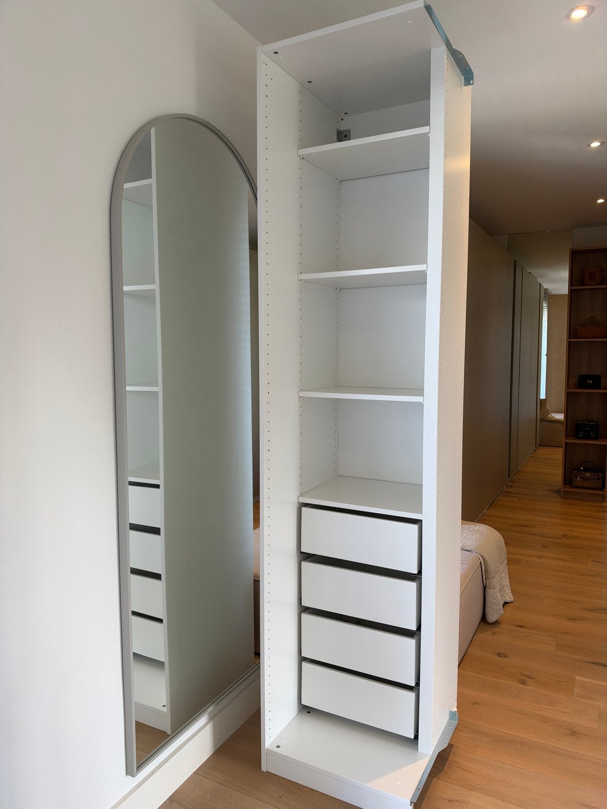 IKEA PAX Kast Wit 53x58x236cm met KOMPLEMENT Lades, Ophalen, 200 cm of meer, 50 tot 100 cm, Zo goed als nieuw