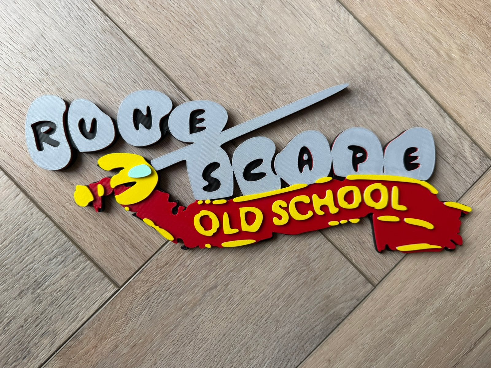 Old school runescape logo muur decoratie #osrs, 20 cm, Ophalen of Verzenden, Kunststof, 12 cm