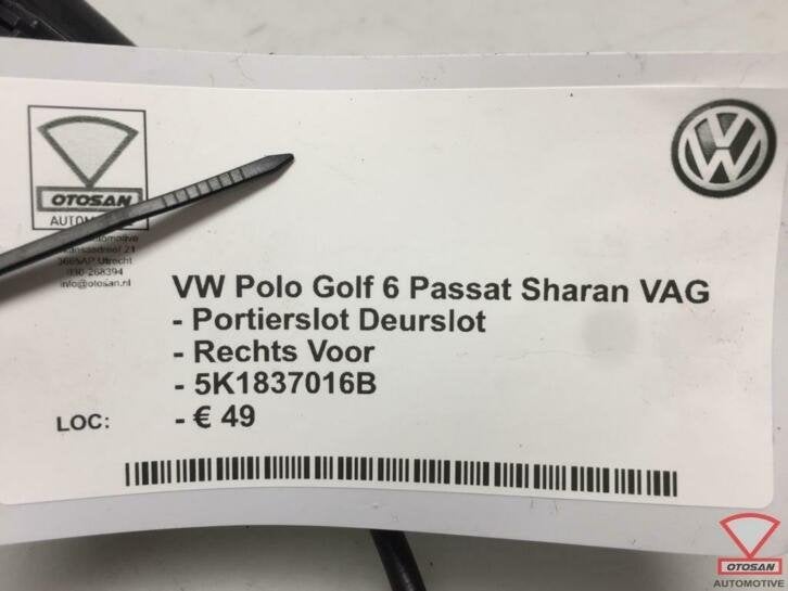 vw polo golf vag portierslot deurslot rechts voor 5k1837015e, Gebruikt, Volkswagen, Volkswagen AG, Vw@volkswagen.de