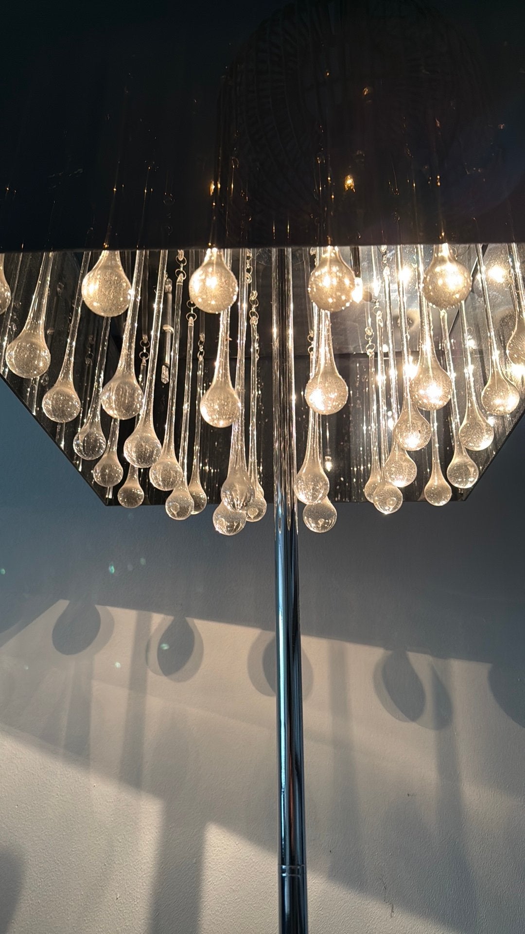 Staande lamp 165 hoog glazen pegels, Ophalen, Zo goed als nieuw, 150 tot 200 cm