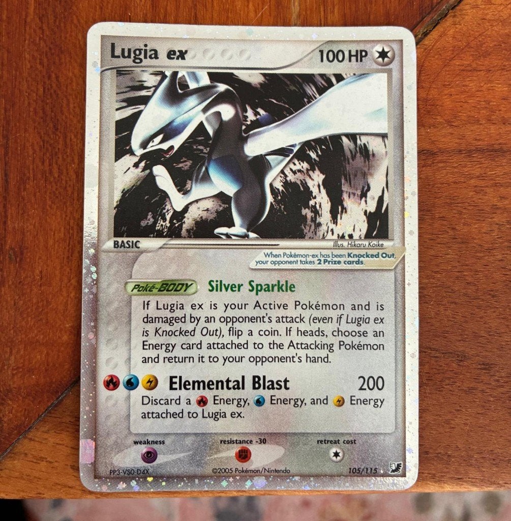 Lugia ex 105/115 van Unseen Forces, Ophalen, Zo goed als nieuw, Losse kaart, Foil
