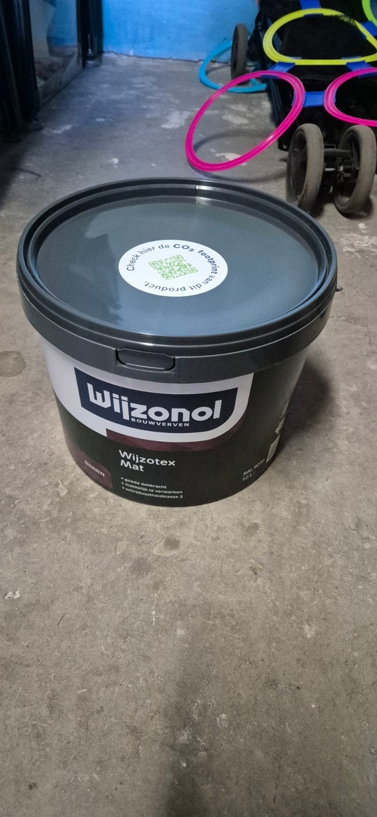 Wijzonol Wijzotex Mat Bouwverf RAL 9010 10L, Ophalen, Nieuw, Wit